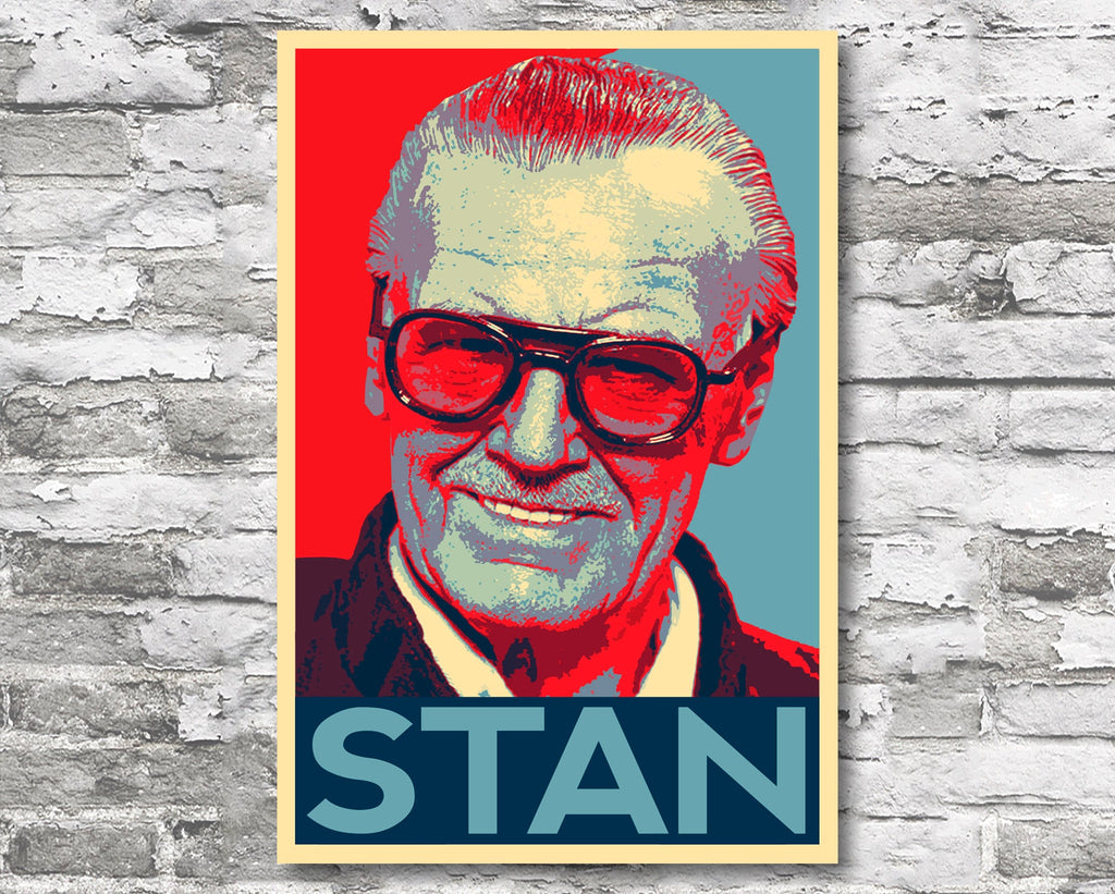 Stan Lee Pop Art Illustration - Marvel Celebrity Home Decor in Poster Print or Canvas Art