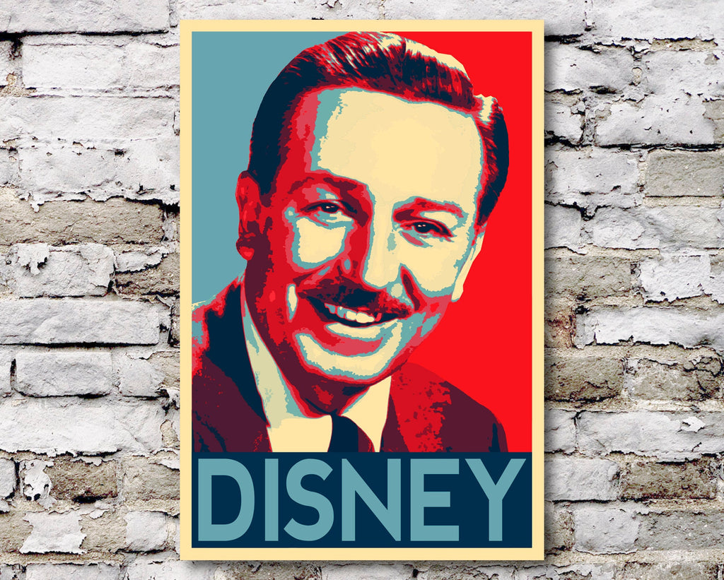 Walt Disney Pop Art Illustration - American Theme Park Pioneer Home Decor in Poster Print or Canvas Art