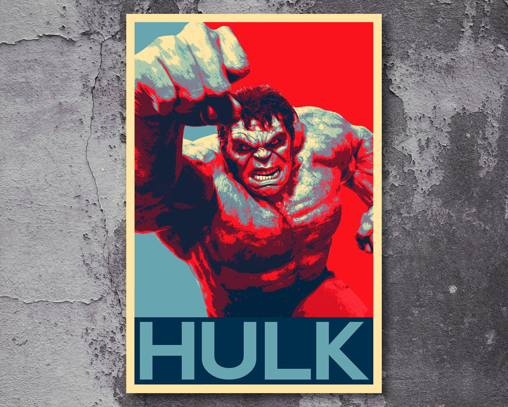 Hulk Pop Art Illustration - Marvel Superhero Home Decor in Poster Print or Canvas Art