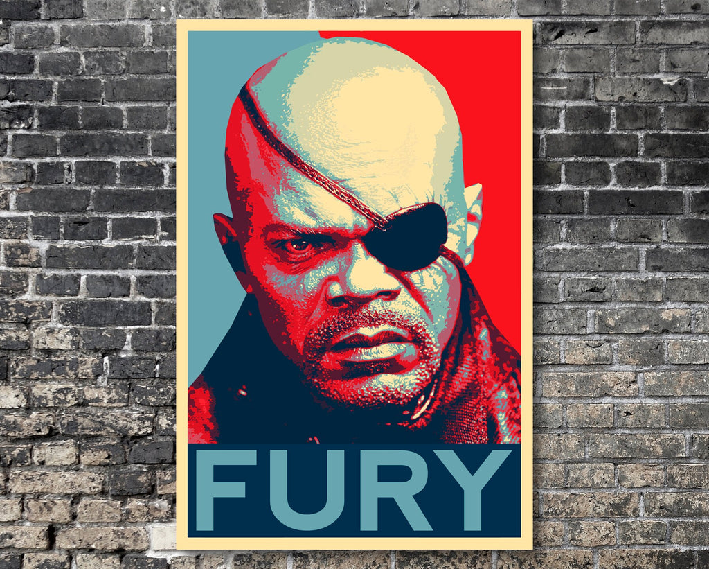 Nick Fury Pop Art Illustration - Marvel Superhero Home Decor in Poster Print or Canvas Art