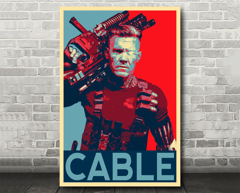Cable Pop Art Illustration - Marvel Superhero Home Decor in Poster Print or Canvas Art