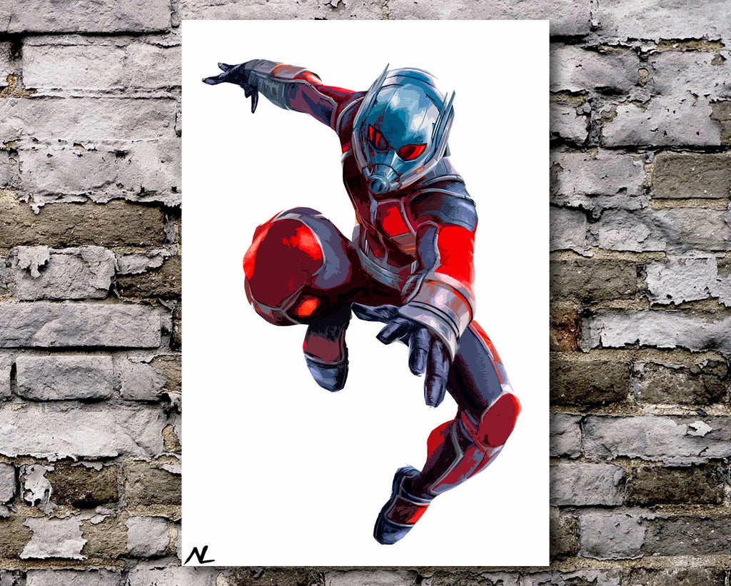 Ant-Man Pop Art Illustration - Marvel Superhero Home Decor in Poster Print or Canvas Art