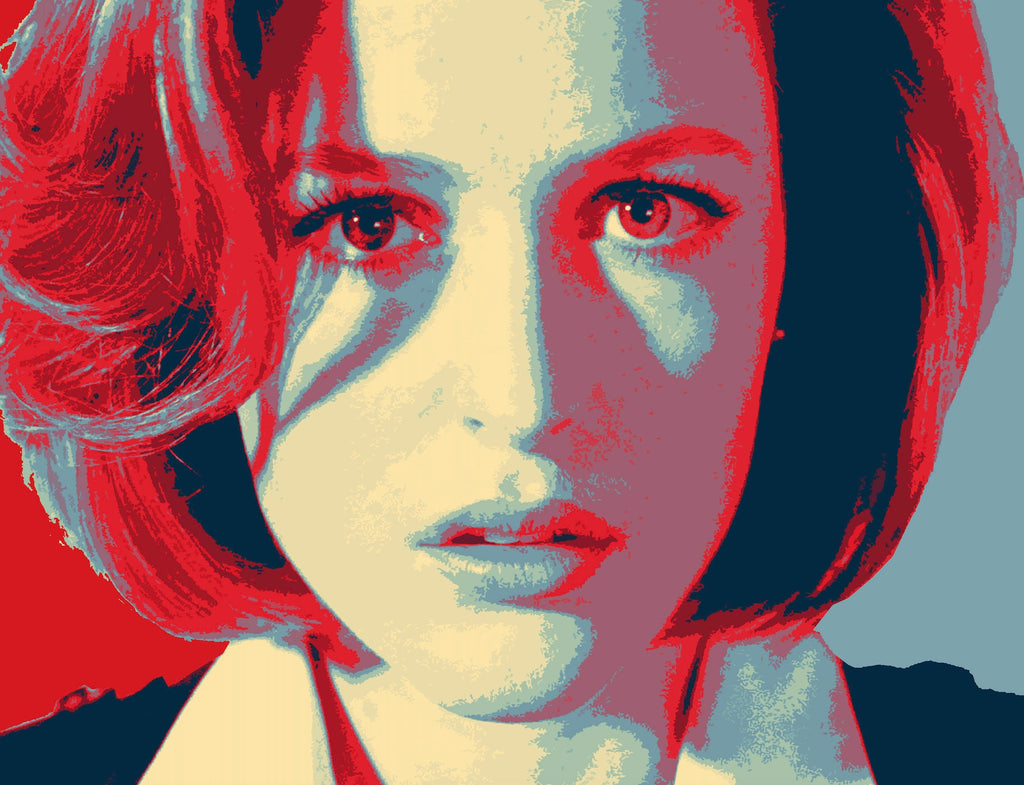 Special Agent Dana Scully X-Files Pop Art Illustration - Television Home Decor in Poster Print or Canvas Art