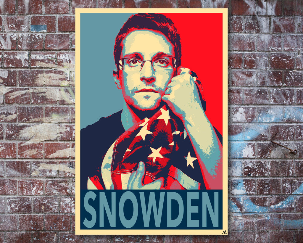 Edward Snowden Pop Art Illustration - American NSA Rebel Home Decor in Poster Print or Canvas Art