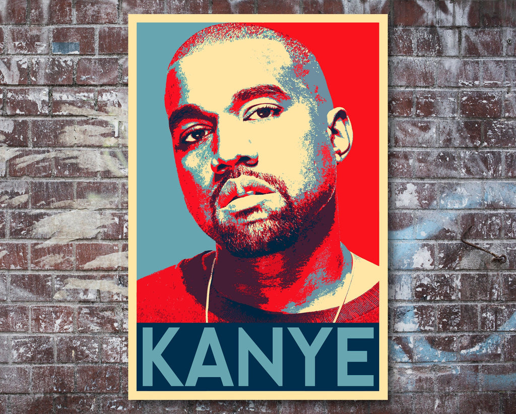 Kanye West Pop Art Illustration - Rap Hip hop Music Icon Home Decor in Poster Print or Canvas Art