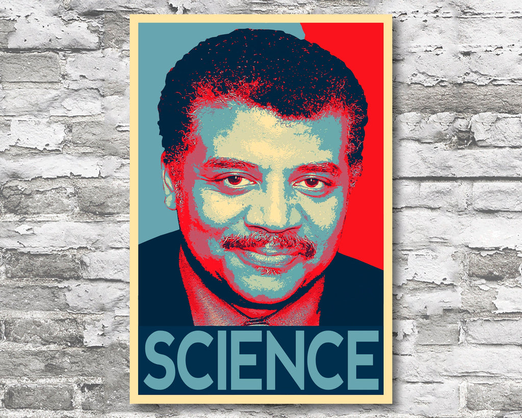 Neil deGrasse Tyson Pop Art Illustration - Science Icon Home Decor in Poster Print or Canvas Art