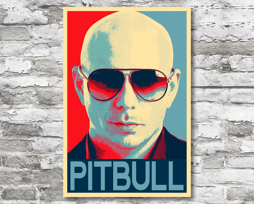 Pitbull Pop Art Illustration - Miami Latin Hip Hop Music Icon Home Decor in Poster Print or Canvas Art