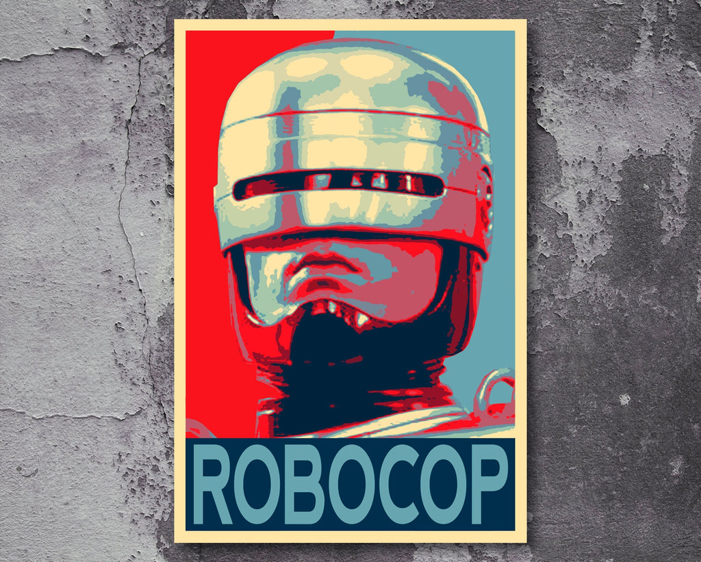 RoboCop Pop Art Illustration - Robot Sci-Fi Home Decor in Poster Print or Canvas Art