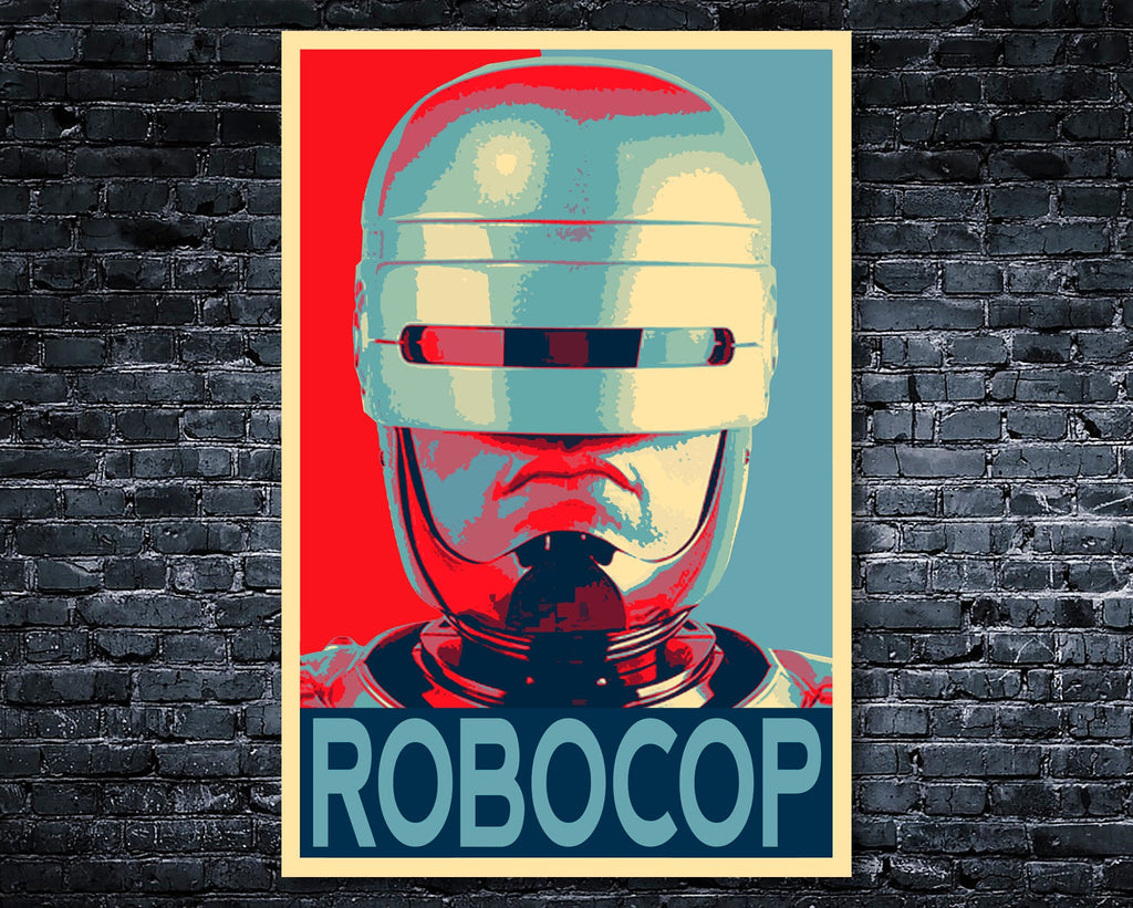 RoboCop Pop Art Illustration - Robot Sci-Fi Home Decor in Poster Print or Canvas Art