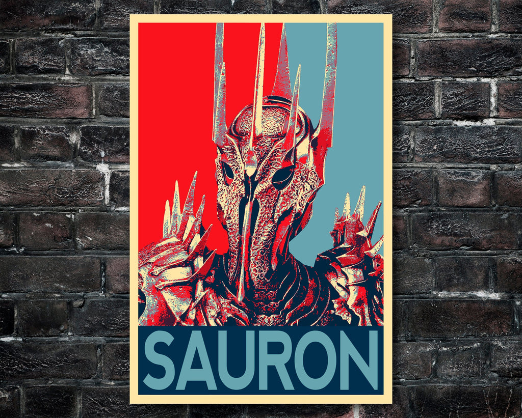 Dark Lord Sauron Pop Art Illustration - Lord of the Rings Fantasy Home Decor in Poster Print or Canvas Art