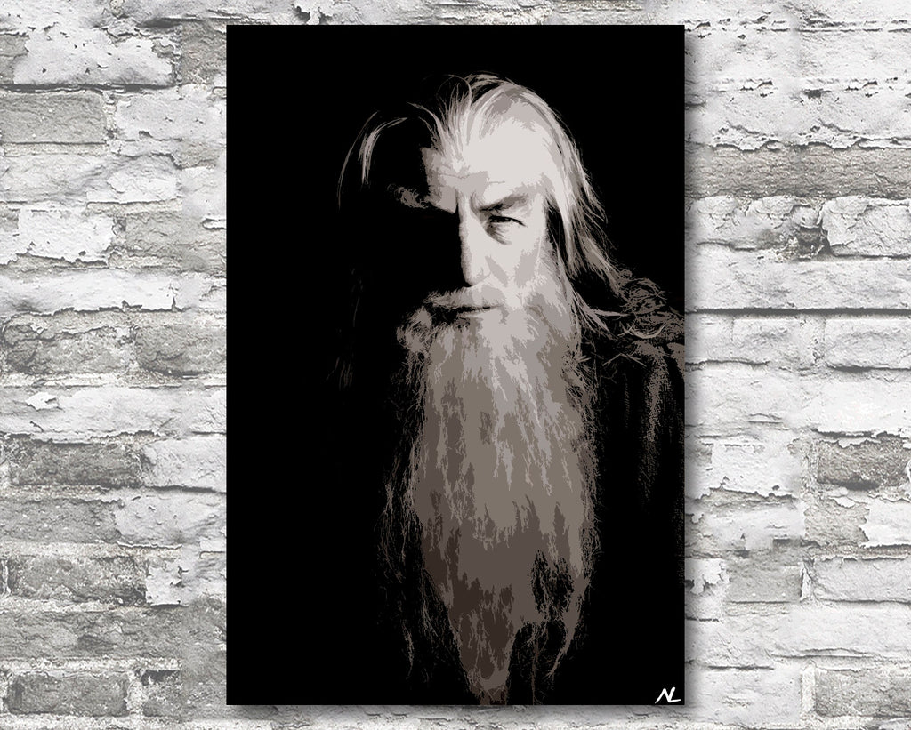 Gandalf Pop Art Illustration - Lord of the Rings Fantasy Home Decor in Poster Print or Canvas Art
