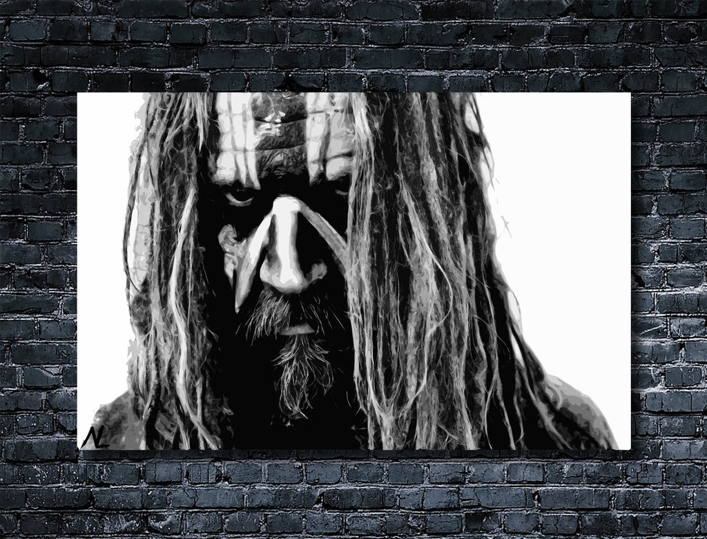Rob Zombie Pop Art Illustration - Heavy Metal Rock and Roll Music Icon Home Decor in Poster Print or Canvas Art