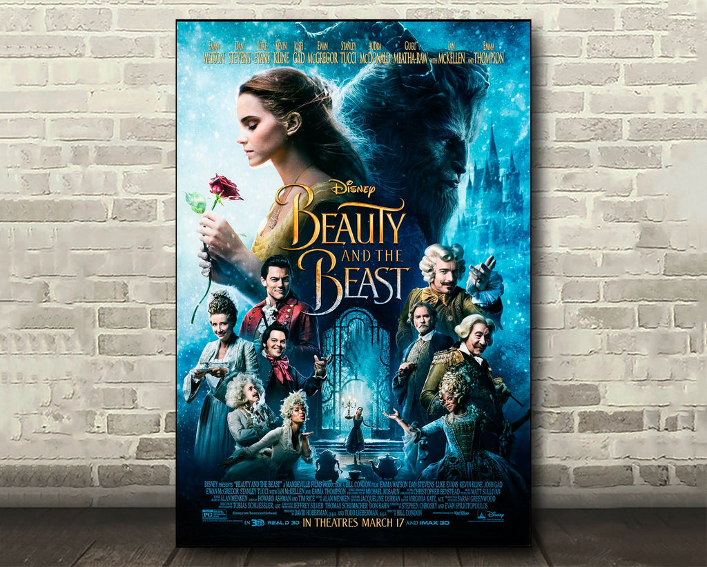 Beauty and the Beast 2017 Movie Poster Reprint - Disney Home Decor in Poster Print or Canvas Art