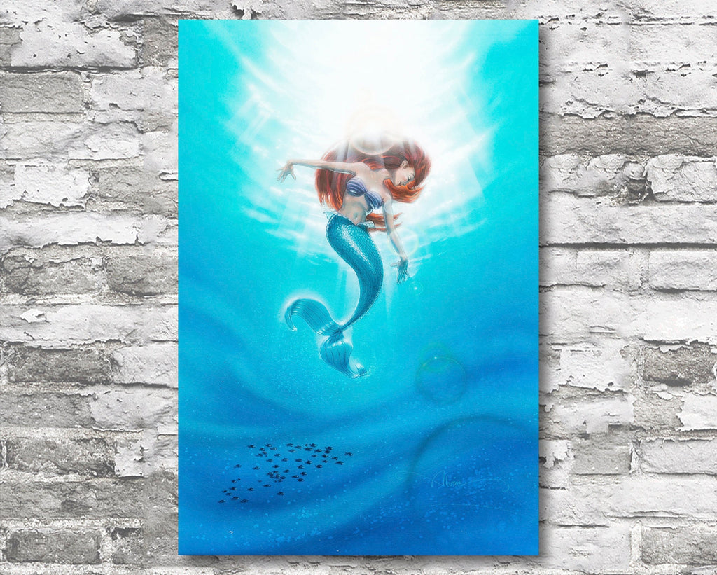 The Little Mermaid 1989 Vintage Concept Art Poster Reprint - Disney Cartoon Home Decor in Poster Print or Canvas Art