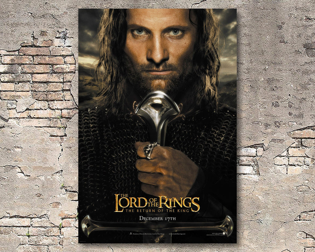 Lord of the Rings The Return of the King 'Aragorn' Poster Reprint - Fantasy Movie Home Decor in Poster Print or Canvas Art