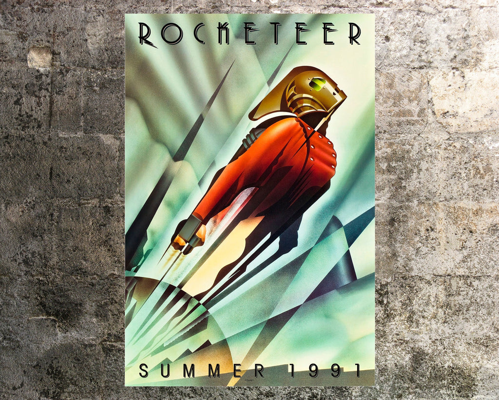 The Rocketeer 1991 Vintage Poster Reprint - Retro Disney Movie Home Decor in Poster Print or Canvas Art