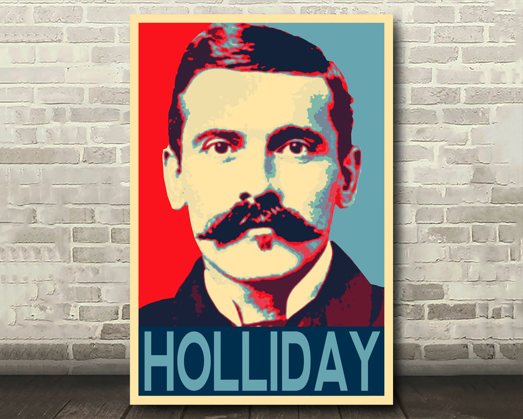 Doc Holliday Pop Art Illustration - Tombstone Cowboy Western Home Decor in Poster Print or Canvas Art
