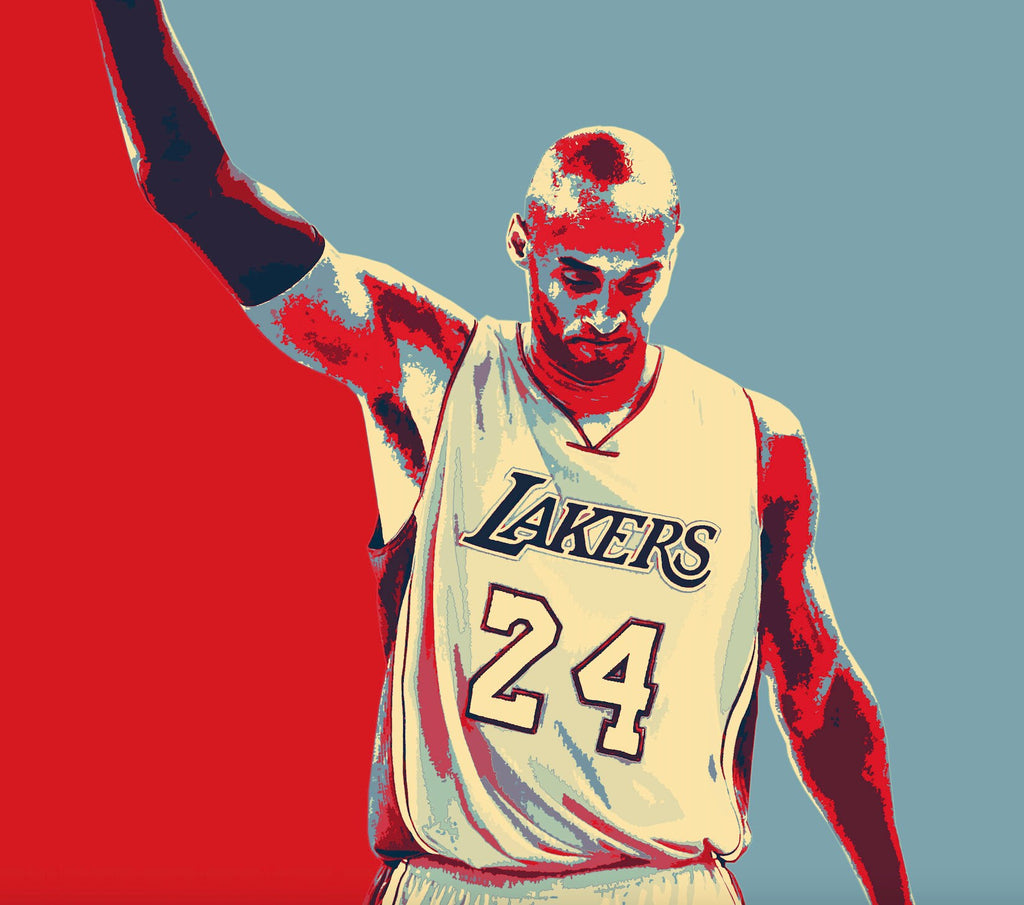 Kobe Bryant Basketball Pop Art Illustration - Sports Icon Home Decor in Poster Print or Canvas Art