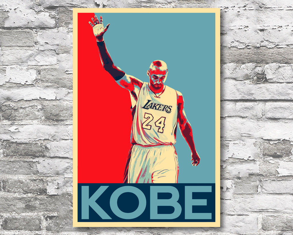 Kobe Bryant Basketball Pop Art Illustration - Sports Icon Home Decor in Poster Print or Canvas Art