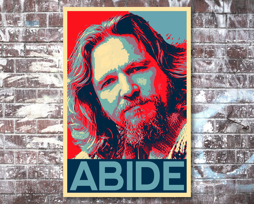 The Dude 'Abide' Big Lebowski Pop Art Illustration - Coen Brothers Comedy Home Decor in Poster Print or Canvas Art
