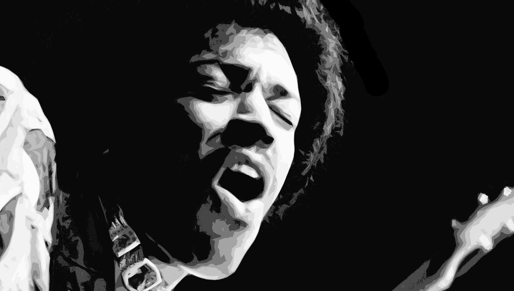 Jimi Hendrix Pop Art Illustration - Rock and Roll Music Home Decor in Poster Print or Canvas Art