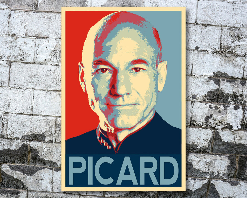 Captain Jean Luc Picard Pop Art Illustration - Star Trek Home Decor in Poster Print or Canvas Art