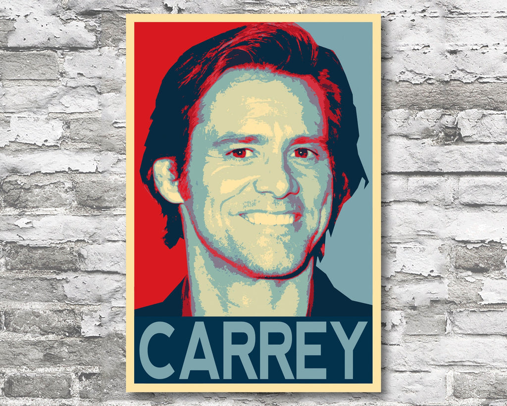 Jim Carrey Pop Art Illustration - Comedy Hollywood Icon Home Decor in Poster Print or Canvas Art