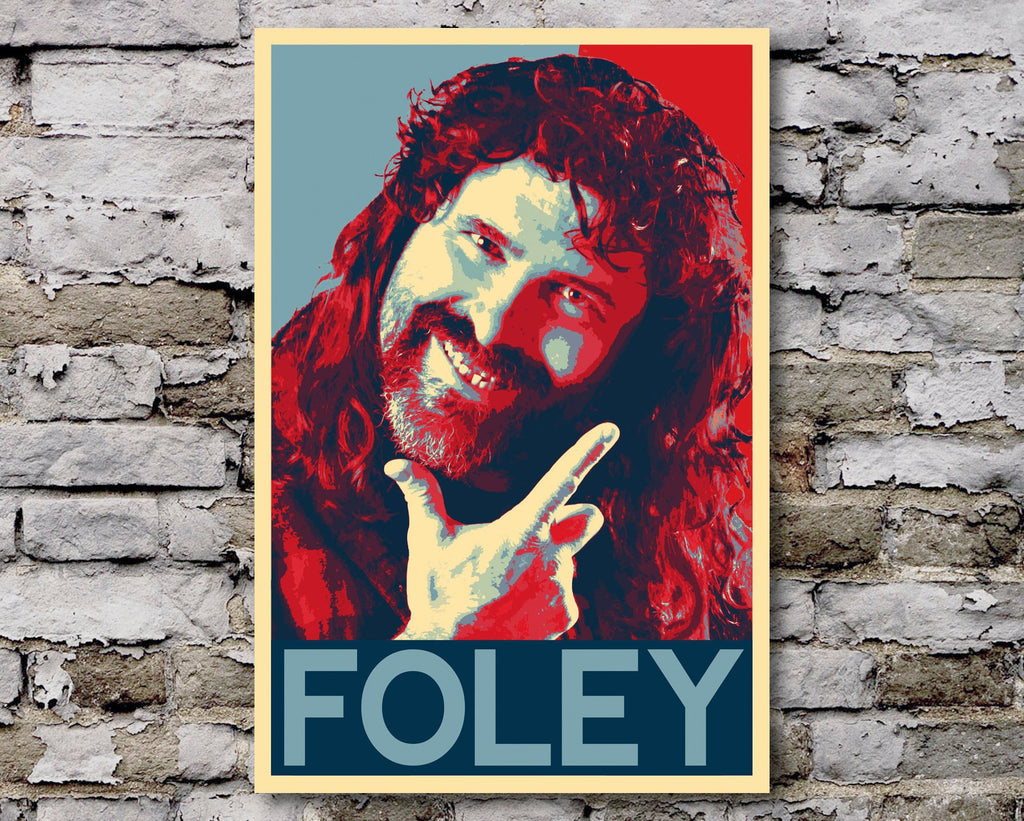 Mick Foley Pop Art Illustration - Wrestler Home Decor in Poster Print or Canvas Art