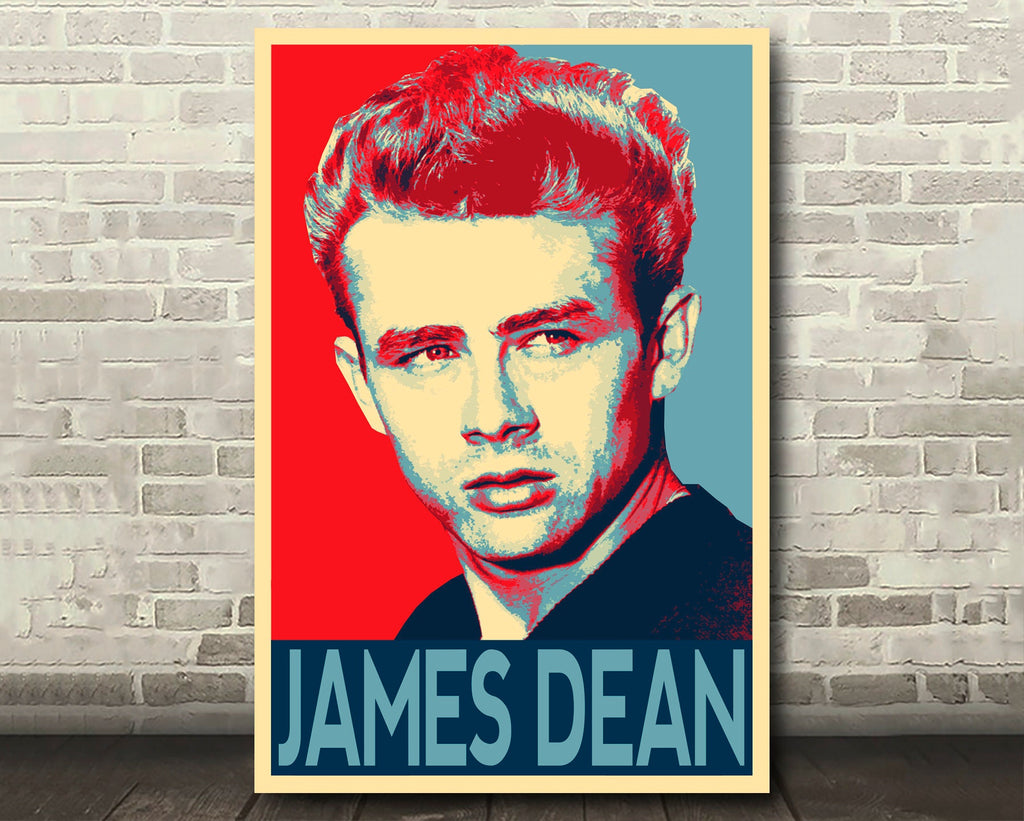 James Dean Pop Art Illustration - Classic Hollywood Icon Home Decor in Poster Print or Canvas Art