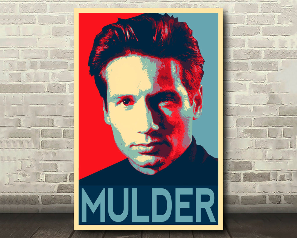Special Agent Fox Mulder X-Files Pop Art Illustration - Television Home Decor in Poster Print or Canvas Art