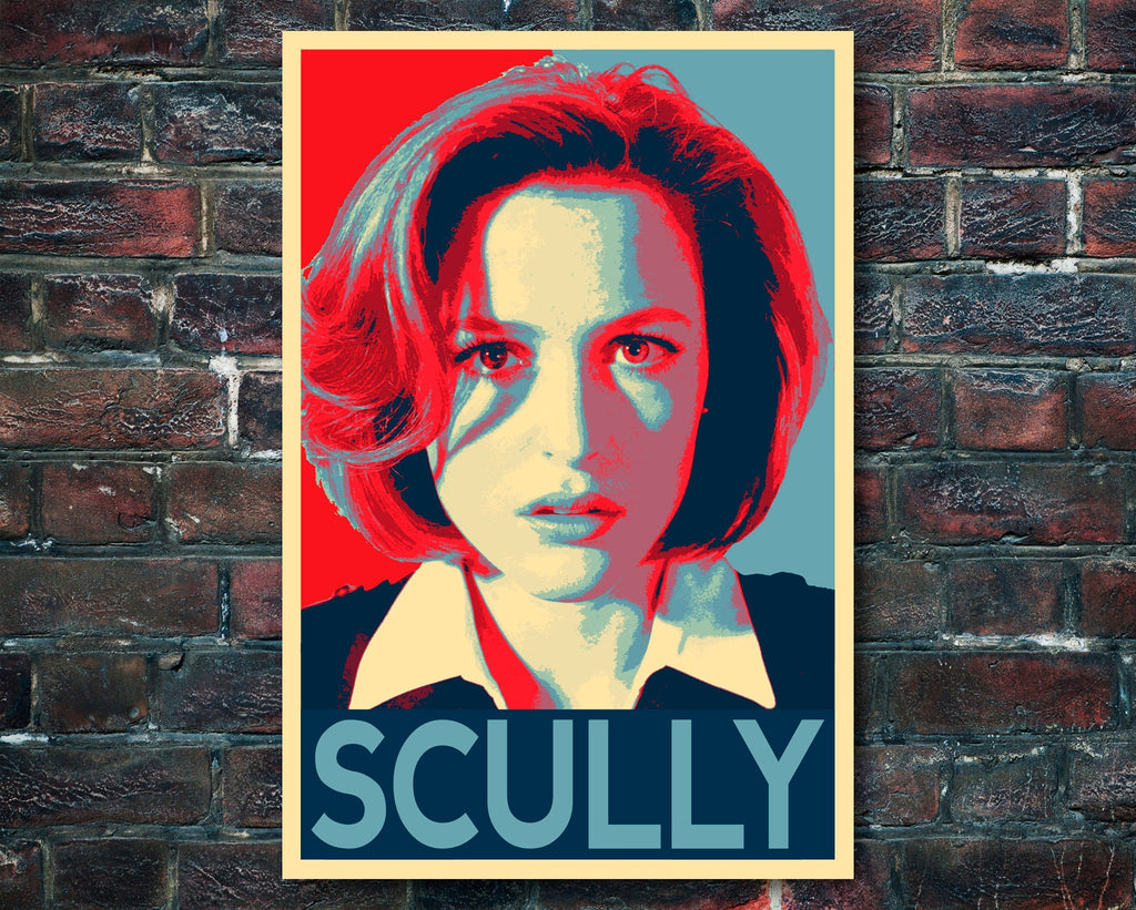 Special Agent Dana Scully X-Files Pop Art Illustration - Television Home Decor in Poster Print or Canvas Art