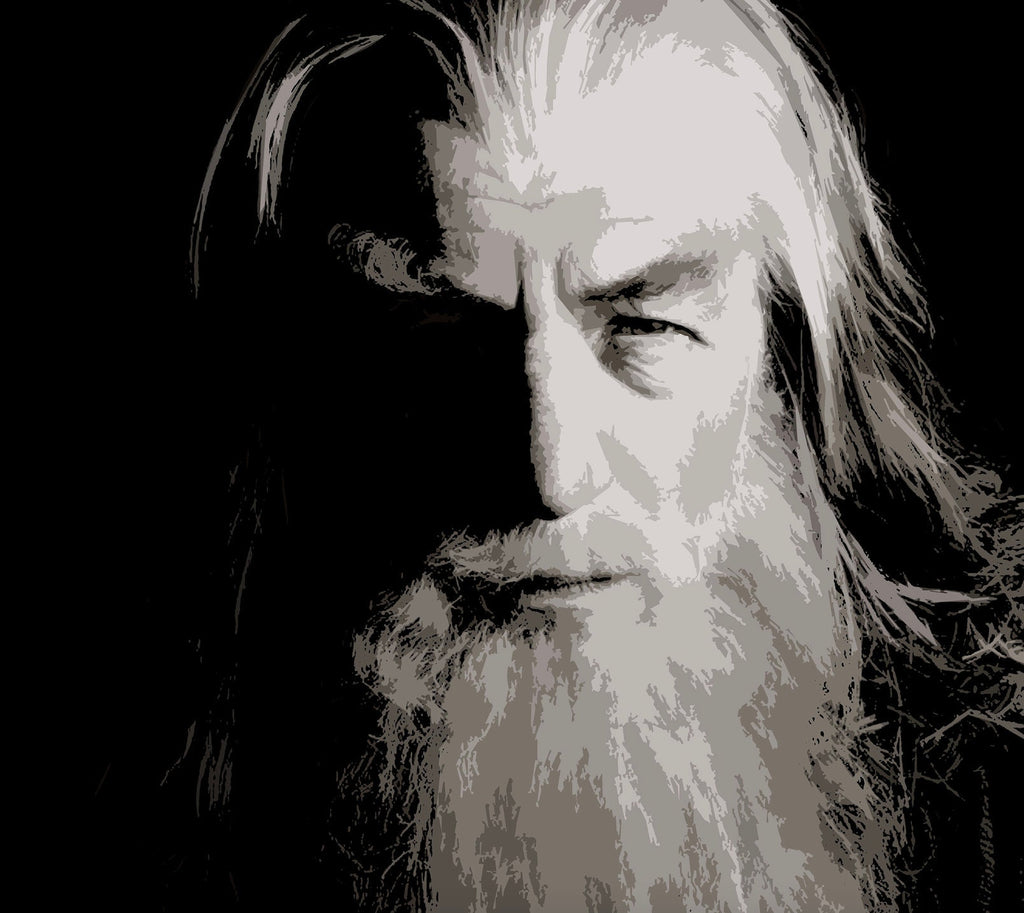 Gandalf Pop Art Illustration - Lord of the Rings Fantasy Home Decor in Poster Print or Canvas Art
