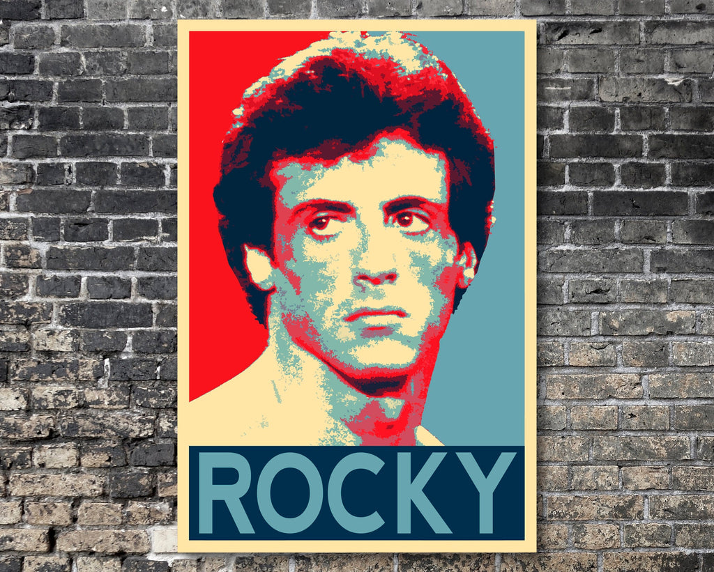 Rocky Pop Art Illustration - Sylvester Stallone Boxing Movie Home Decor in Poster Print or Canvas Art