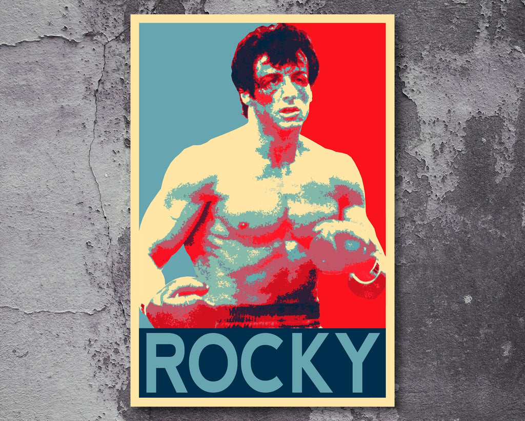 Rocky Pop Art Illustration - Sylvester Stallone Boxing Movie Home Decor in Poster Print or Canvas Art