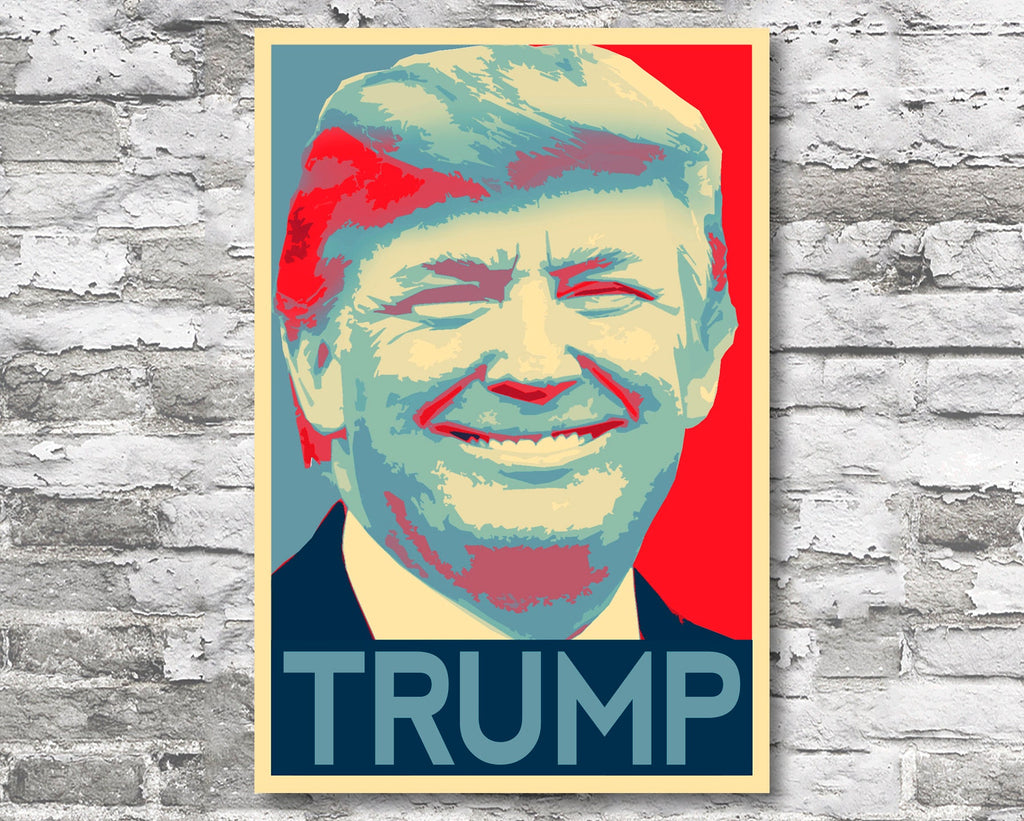 United States President Donald Trump Pop Art Illustration - Political Home Decor in Poster Print or Canvas Art