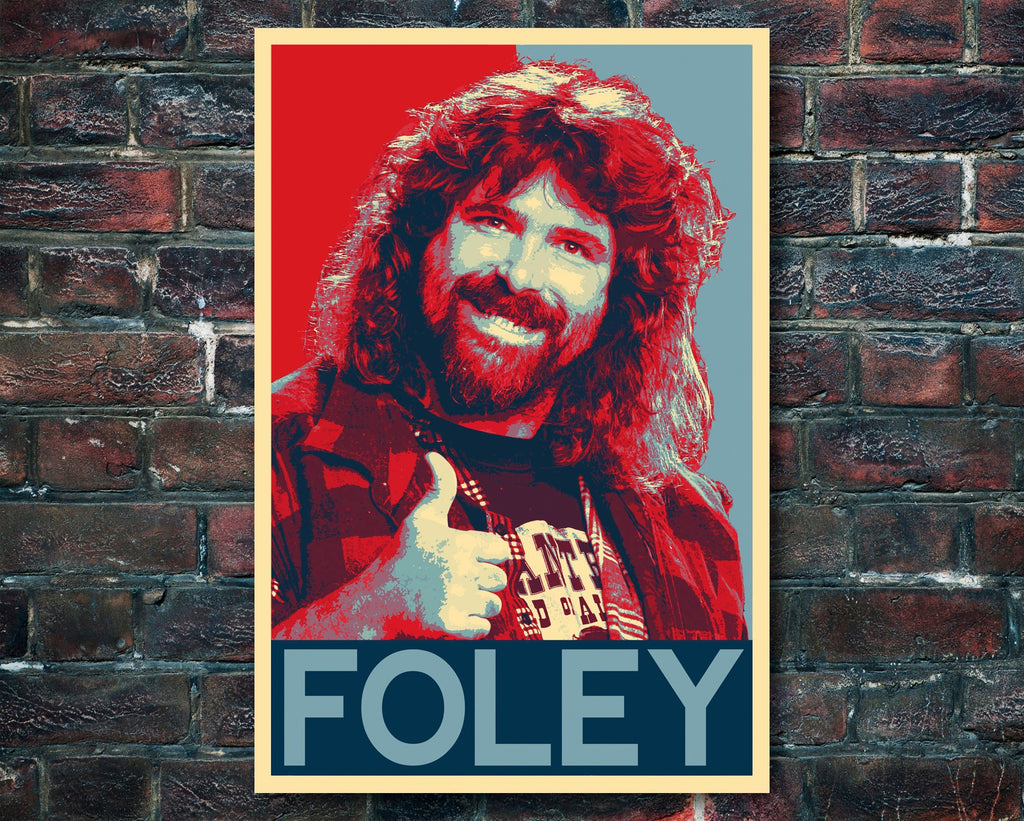 Mick Foley Pop Art Illustration - Wrestler Home Decor in Poster Print or Canvas Art