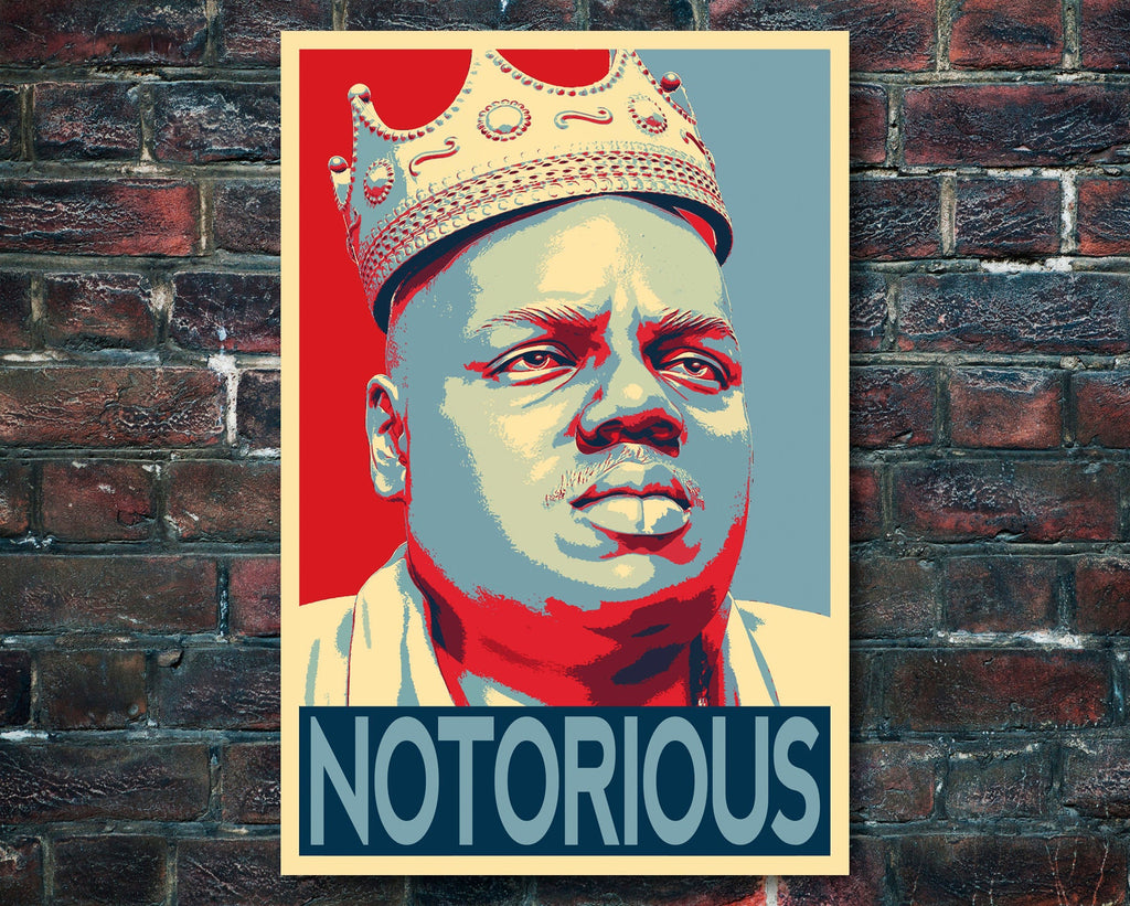 Notorious B.I.G. Pop Art Illustration - Biggie Smalls Rap Hip hop Music Icon Home Decor in Poster Print or Canvas Art