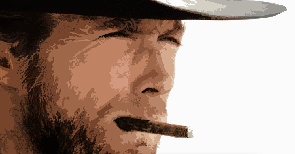 Clint Eastwood Pop Art Illustration - Cowboy Western Home Decor in Poster Print or Canvas Art