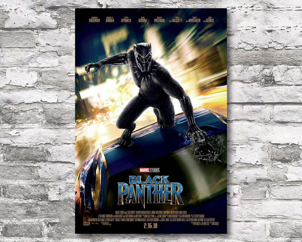 Black Panther 2018 Poster Reprint - Marvel Avengers Superhero Home Decor in Poster Print or Canvas Art