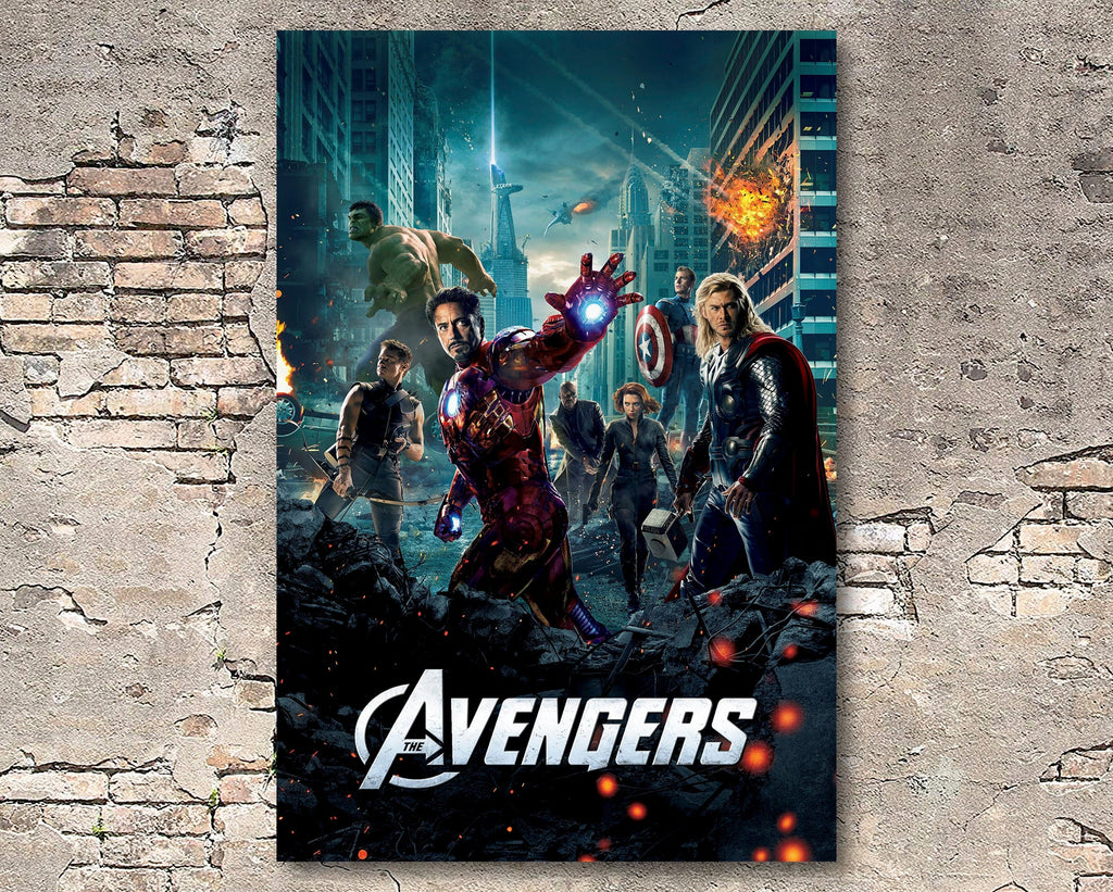Avengers 2012 Poster Reprint - Marvel Superhero Home Decor in Poster Print or Canvas Art