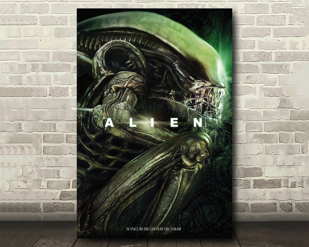 Alien Vintage Poster Reprint - Science Fiction Horror Home Decor in Poster Print or Canvas Art