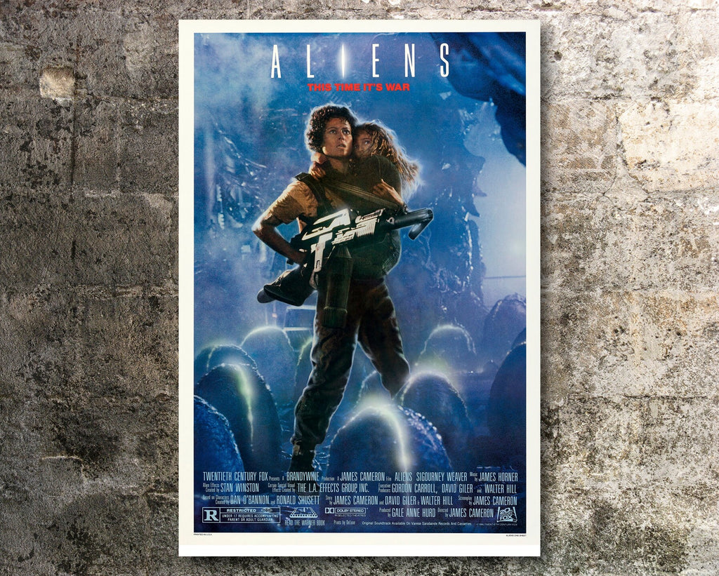 Aliens 1986 Vintage Poster Reprint - Science Fiction Horror Home Decor in Poster Print or Canvas Art