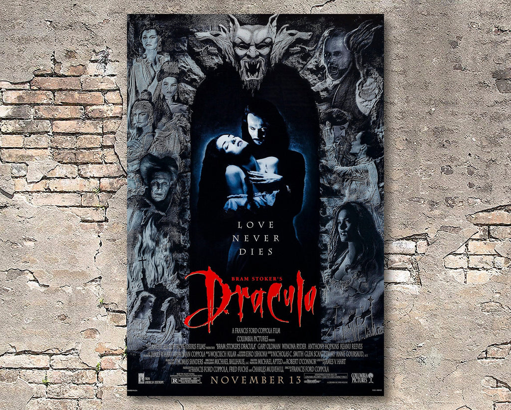 Bram Stoker's Dracula 1992 Vintage Movie Poster Reprint - Vampire Home Decor in Poster Print or Canvas Art