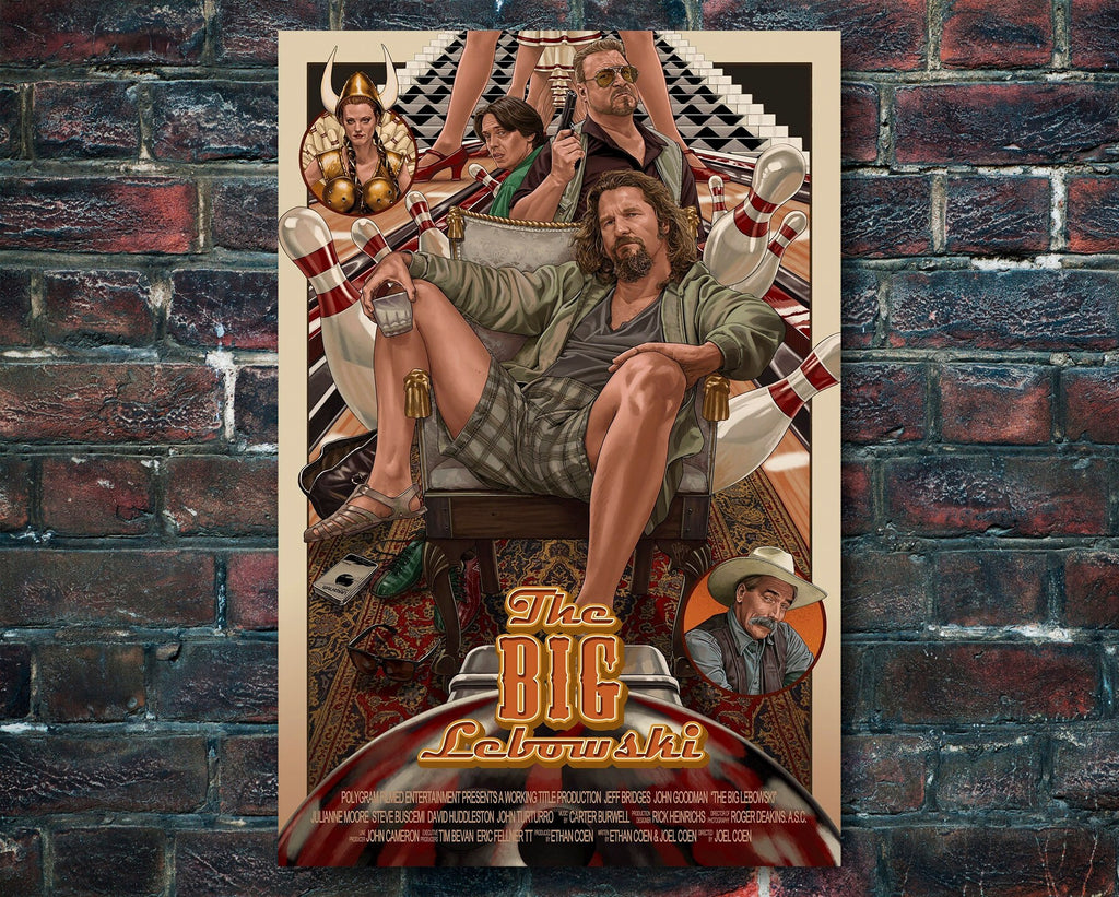 The Big Lebowski 1998 Poster Reprint - Coen Brothers Comedy Home Decor in Poster Print or Canvas Art