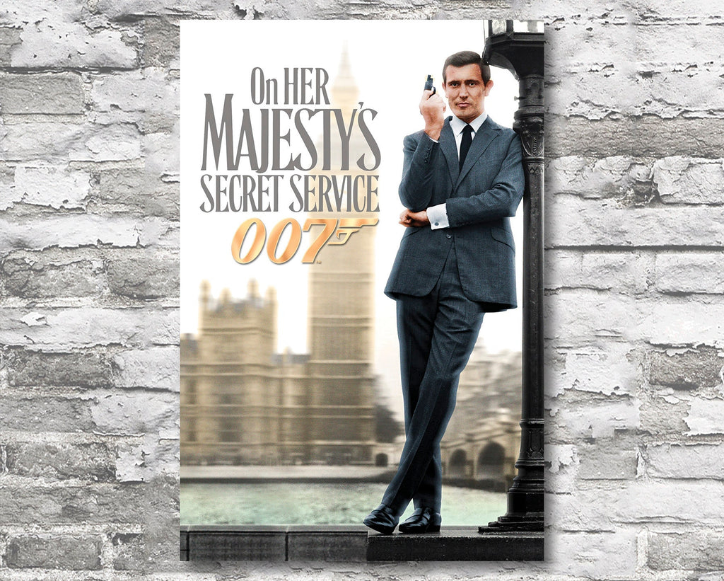 On Her Majesty's Secret Service 1969 James Bond Reprint - 007 Home Decor in Poster Print or Canvas Art