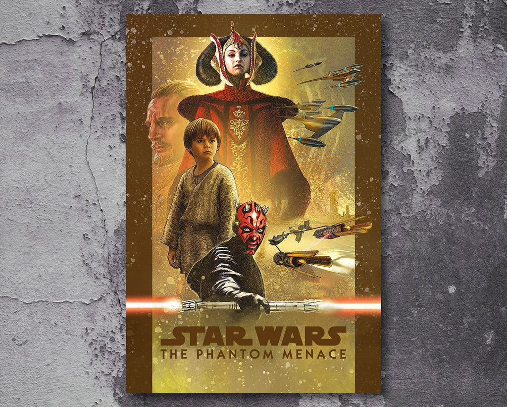 Star Wars: The Phantom Menace Vintage Poster Reprint - Retro Science Fiction Home Decor in Poster Print or Canvas Art
