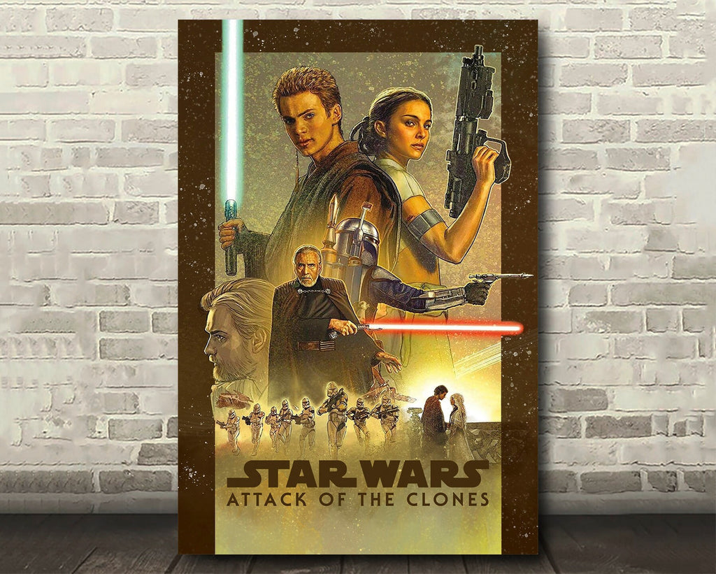 Star Wars: Attack of the Clones Vintage Poster Reprint - Retro Science Fiction Home Decor in Poster Print or Canvas Art
