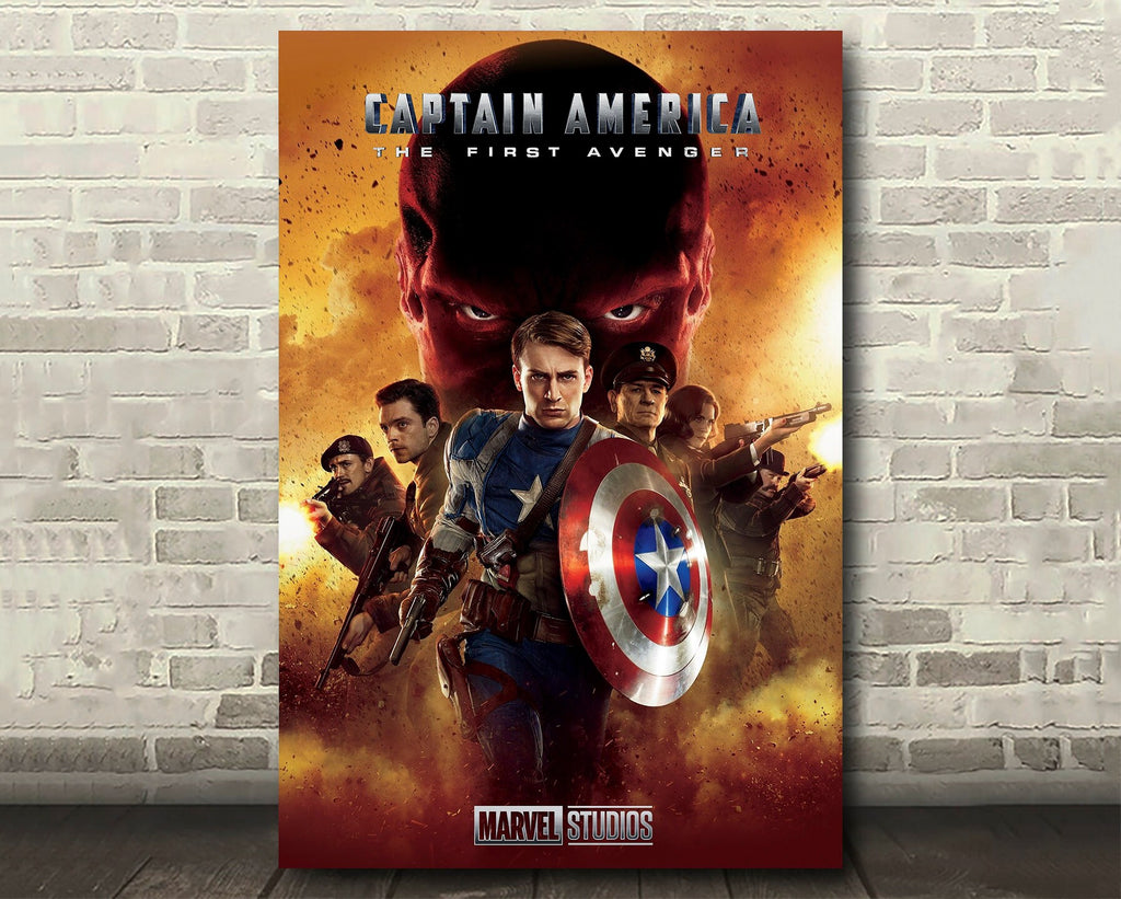 Captain America: First Avenger 2011 Poster Reprint - Marvel Superhero Home Decor in Poster Print or Canvas Art