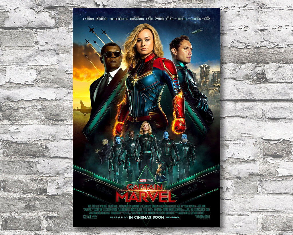 Captain Marvel 2019 Poster Reprint - Superhero Home Decor in Poster Print or Canvas Art