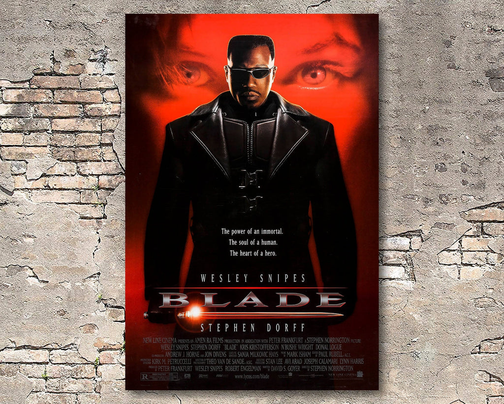 Blade 1998 Poster Reprint - Vampire Superhero Home Decor in Poster Print or Canvas Art